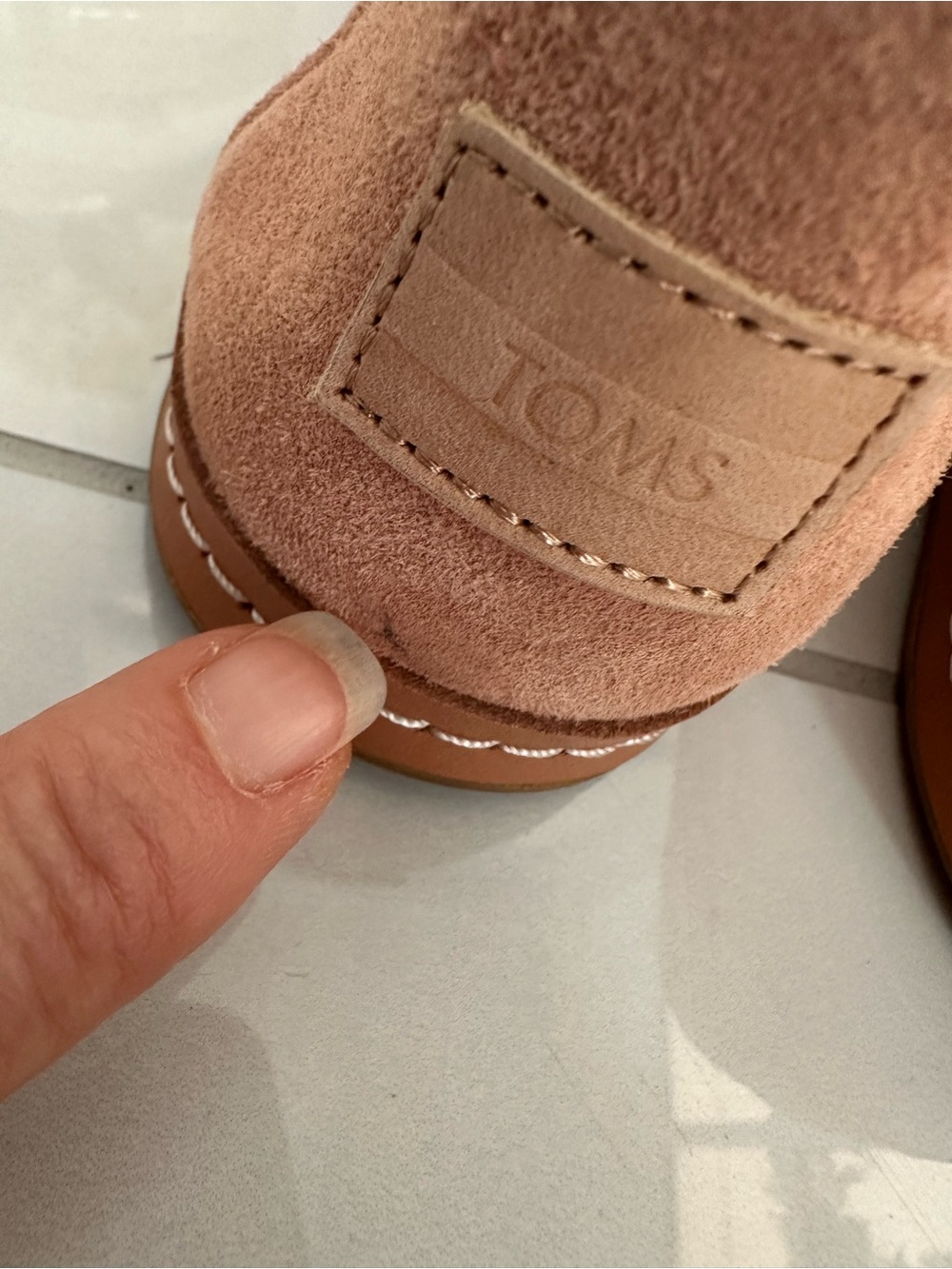 TOMS Women’s Alpargata Leather Wrap Classics – Size 8.5 – Sand Pink Suede – NWOT - Picture 13 of 13